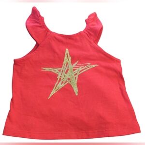 Nursery Rhyme Play Red Tank Top With Gold Star Size 12 Months.